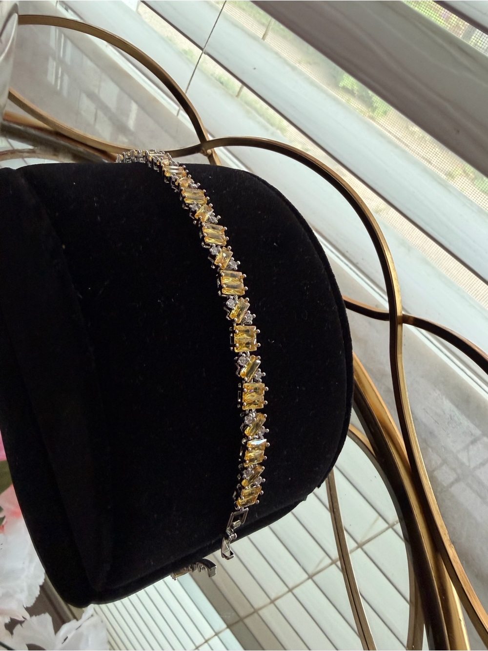 Yellow Crystal Tennis Bracelet - Women Jewelry